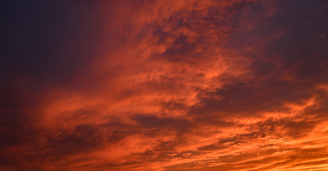 Dramatic sky. Sunset. Nature background.
