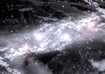 galaxy in a free space. 3D rendering