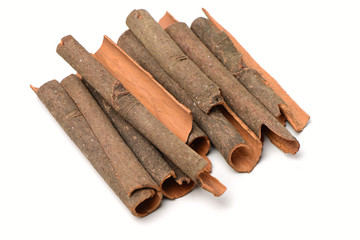 Cinnamon on a white background