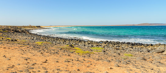rocky beach and sea