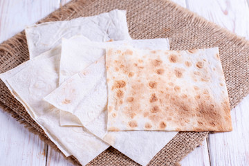 Sliced pita bread - making pies, samsa
