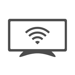 Smart tv vector icon isolated on white background. Smart tv wireless connection icon for web, mobile apps and ui design. Internet of things concept. Stock vector illustration.