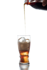 Soft drinks on a white background