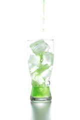 Soft drinks on a white background