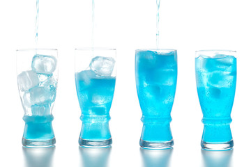 Soft drinks on a white background