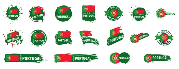 Fotobehang Portugal flag, vector illustration on a white background © butenkow