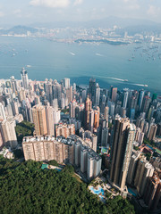 Dense tall building in Hong Kong Island.