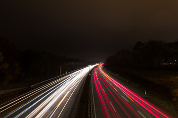 German autobahn at night