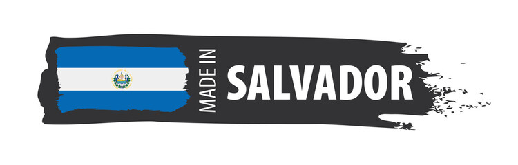 Salvador flag, vector illustration on a white background