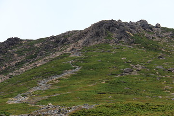 早池峰山 春　山頂への道