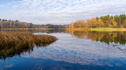 Zalew Czapielówka w Czarnej Białostockiej, Puszcza Knyszyńska, Polska złota jesień, Podlasie © podlaski49