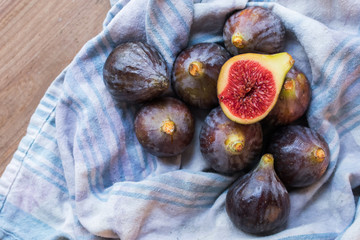 harvest of fresh natural figs