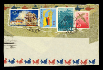Luftpost airmail Japan Nippon vintage retro gestempelt used gebraucht Briefmarken alt old Matsuri...