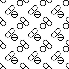 Capsule Pills Icon Seamless Pattern