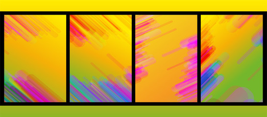 Fototapeta premium A4 size vertical page brochure & flyer cover template set. Abstract lights and lines background.