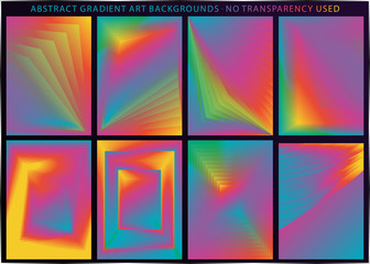 Fototapeta premium A4 size vertical page brochure & flyer cover template set with gradient art and spectrum rainbow colors. Abstract lights and lines background.