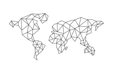 Map of world. Geometry triangle stylized vector design