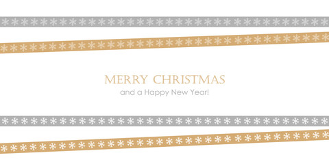 christmas greeting card with snowflake pattern tape vector illustration EPS10