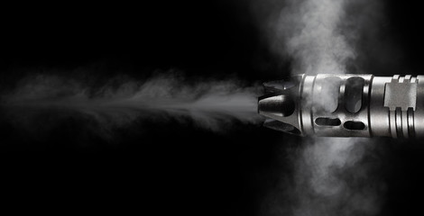 AR-15 muzzle with smoke