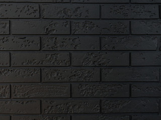 Background, black brick wall, interior design. Template