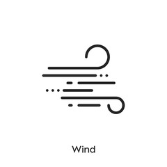 Wind icon. Wave vector symbol. Linear style sign for mobile concept and web design. Wind symbol illustration. Pixel vector graphics - Vector	