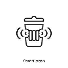 smart trash icon vector symbol sign