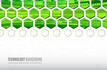 Futuristic high computer technology business background. Abstract hi-tech background. Communication and engineering concept with hexagons.