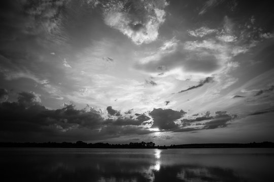 Black-white sunset