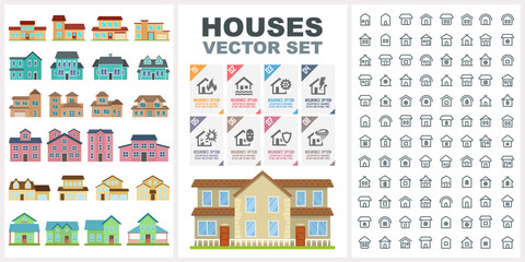 House and home vector icons and objects