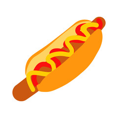 Hotdog sandwich, fast food, hotdog. vector, flat illustration