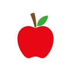 Apple vector icon. Red apple fruit.