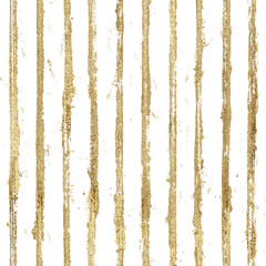 Gold gliterring shining stripe grunge seamless pattern. Golden stripes on black background.