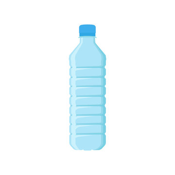 Blue plastic bottle for drinking water.