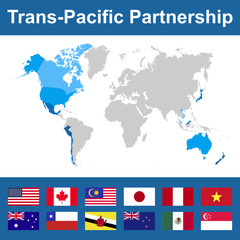 A schematic map of the Trans-Pacific Partnership