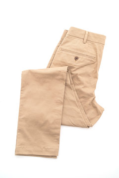 biege pant on white background