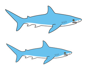 鮫 キャラクター ベクター イラスト