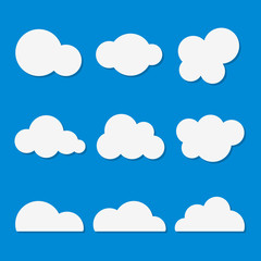 Clouds icon set Vector illustration, flat design clouds collection