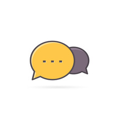 Speech bubble icon, Vector communication color symbol