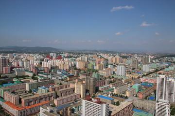 Fototapeta na wymiar Panoramic view of Pyongyang (North Korea)
