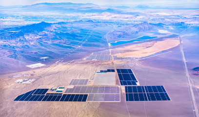 Solar power plants in the Mojave Desert - Nevada, USA