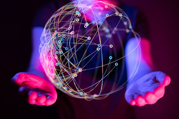 Global network concept. 3D rendering