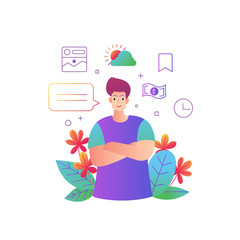 man use smartphone, A man sitting using a mobile phone