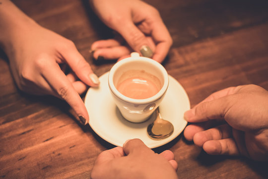 Barista Is Serving Coffee For Lovers