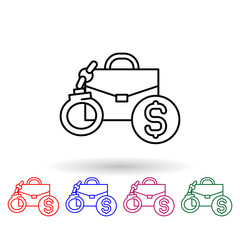 Bribe, briefcase multi color icon. Simple thin line, outline vector of corruption icons for ui and ux, website or mobile application