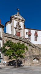 View of Sao Goncalo church from across the Tamega River in Amarante, Portugal.