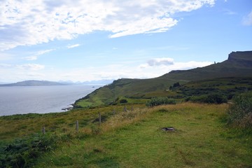 scotland landscape with mountains and clouds