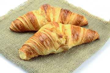french croissant on a white background