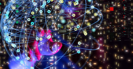 Abstract technology geometric and data