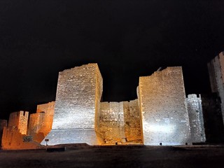 Smederevo medieval fortress Serbia night scenery
