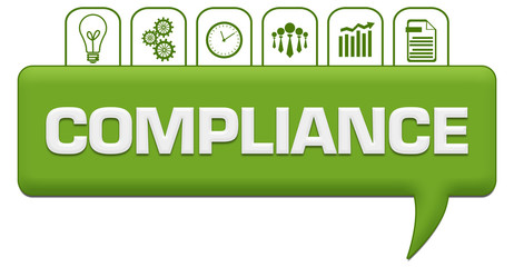 Fototapeta premium Compliance Green Comment With Symbols On Top 